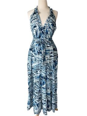 Lola Australia Cotton Zebra Style Print Maxi Dress